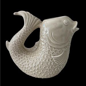 1976 FITZ & FLOYD CERAMIC KOI FISH PITCHER